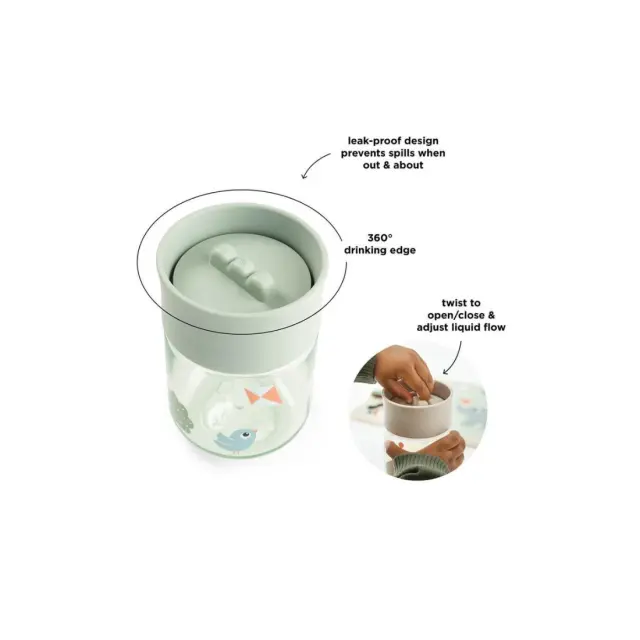Εκπαιδευτικό Ποτήρι Done By Deer Farm Green 360° 260ml BR90021 3