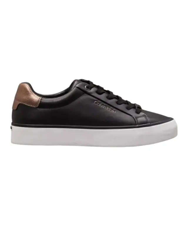 Calvin Klein - Δερμάτινα Γυναικεία Sneakers HW0HW02104-0GL Μαύρο Μπρονζέ - 37