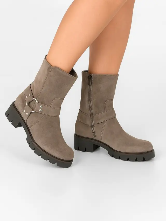 Gabor Μποτάκια Γυναικείο δέρμα Nubuck Γκρί GAB/51713 10-MOHAIR 2