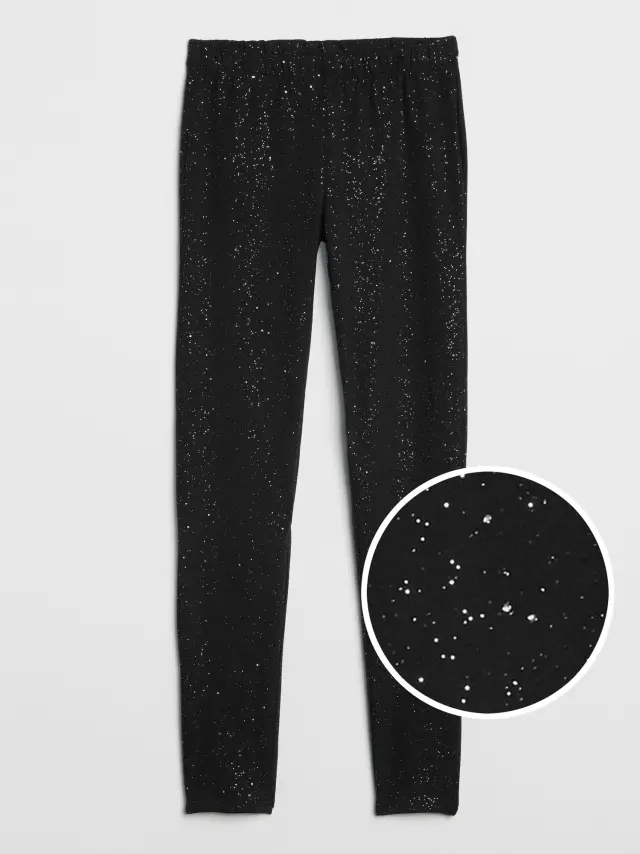 Μαύρο Παιδικό Sparkle Κολάν με Stretch true black