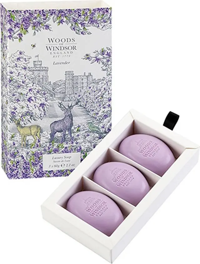WOODS OF WINDSOR Woods Of Windsor Luxury Soap Lavender Σαπούνια πολυτελείας με άρωμα Λεβάντα 3 x 60 gr 3