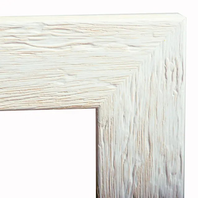 Κορνίζα ξύλινη τοίχου 21x29,7cm χρώμα λευκό & μπεζ τα νερά του ξύλου , τζάμι Ματ (Κ102/3) 3