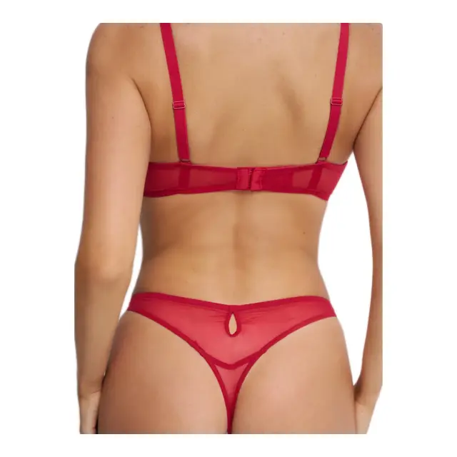 Luna Γυναικείο String με Δαντέλα Flirt, Χρώμα Wine Red 2