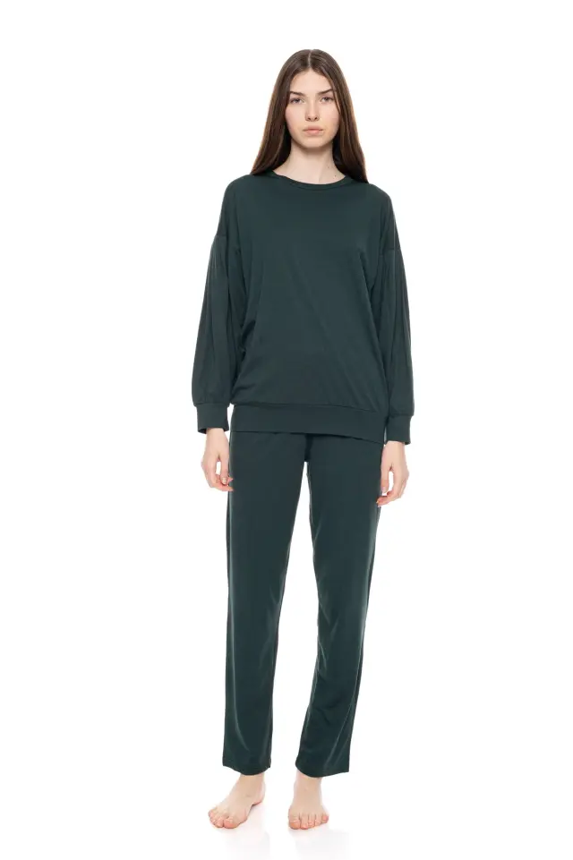 W1567 - Dark Green - PYJAMA SOLID MINDNIGHT