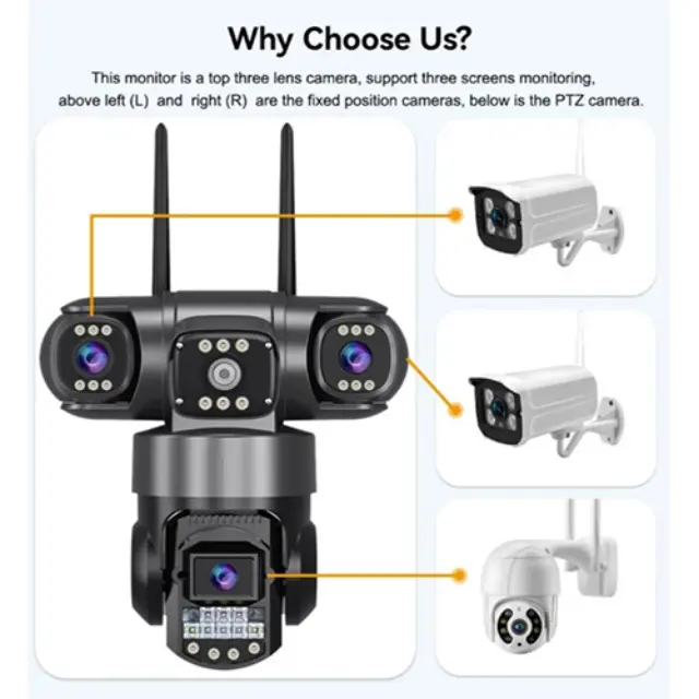 Andowl NO.G819 4G PTZ IP 8K Κάμερα Ασφαλείας 12MP με Τριπλό Φακό, Τριπλή Οθόνη, Ανίχνευση Κίνησης, Αμφίδρομο Ήχο και Νυχτερινή Όραση 2