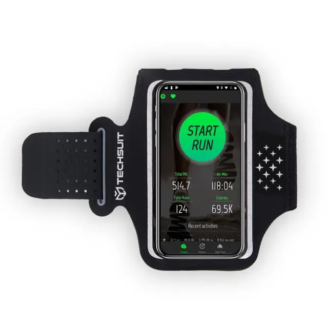 Techsuit - Sports Armband (TH10) - with Velcro, for Phones, max 6.5" - Gray / White 3