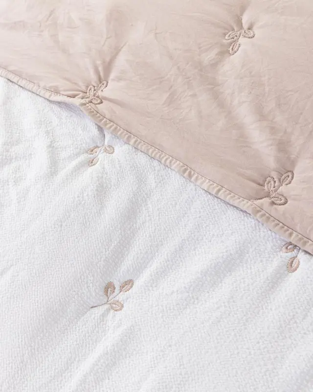 Κουβερλί 220x240 Υπέρδιπλο Nima Amelia Σομόν-Λευκό 100% Microfiber 2