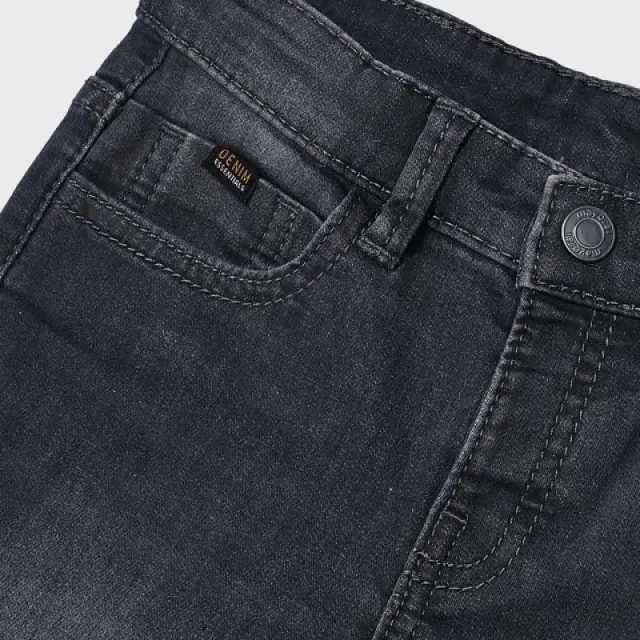 Baby 6 μηνών έως 4 ετών Παντελόνι τζιν slim fit βαμβάκι BCI γκρι σκούρο 3