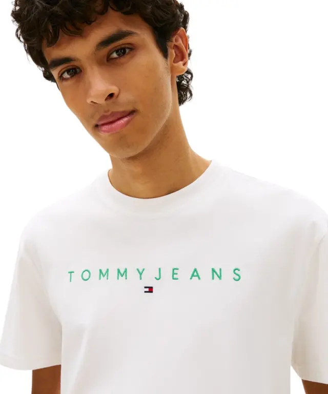 Tommy Hilfiger - Ανδρικό T-shirt Th Linear Logo C-Neck DM0DM20744-L5Y Εκρού 2