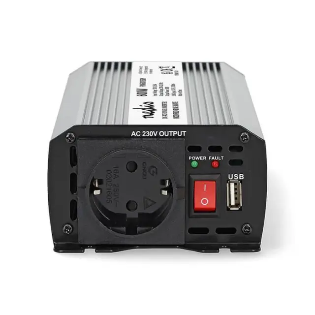 Inverter 600W/12V, με έξοδο ημιτονικής κυματομορφής που μετατρέπει την τάση από μπαταρίες 12VDC σε 230VAC.