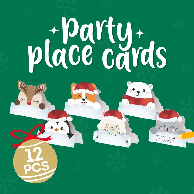 Legami Set of 12 Christmas place cards 3