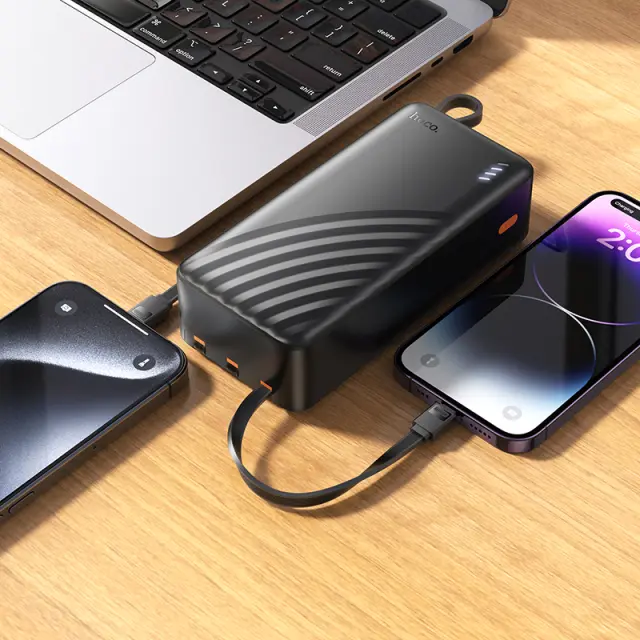 Hoco Power Bank 30000mah με 4 Ενσωματωμένα Καλώδια J146B 3