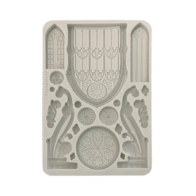 Καλούπι σιλικόνης A5, 15×21cm, Stamperia, Master of Magic, Gothic architecture 3