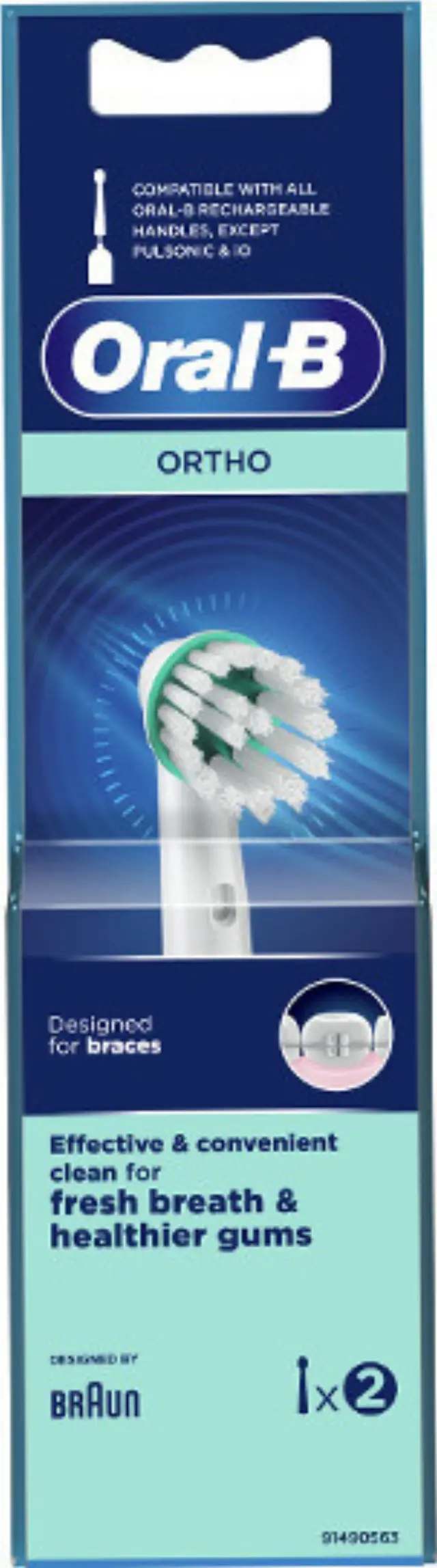 Oral-B Ortho Ανταλλακτικές Κεφαλές για Ηλεκτρική Οδοντόβουρτσα 2τμχ 2