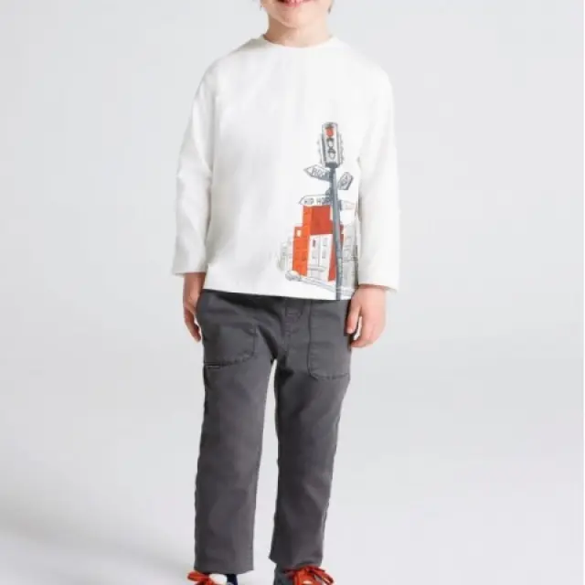 Baby 6 μηνών έως 4 ετών Παντελόνι jogger fit ECOFRIENDS γκρι λαμπερό 2