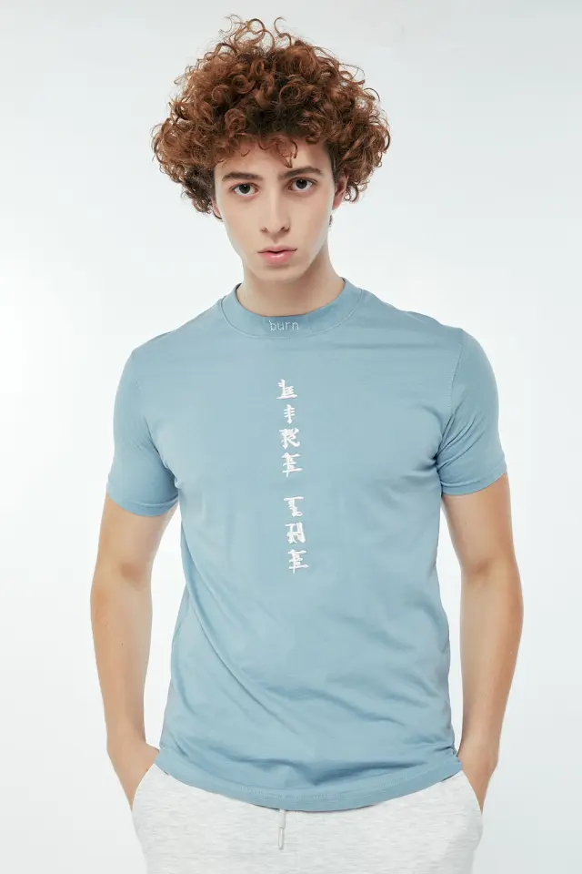 T-Shirt Burn Γαλάζιο