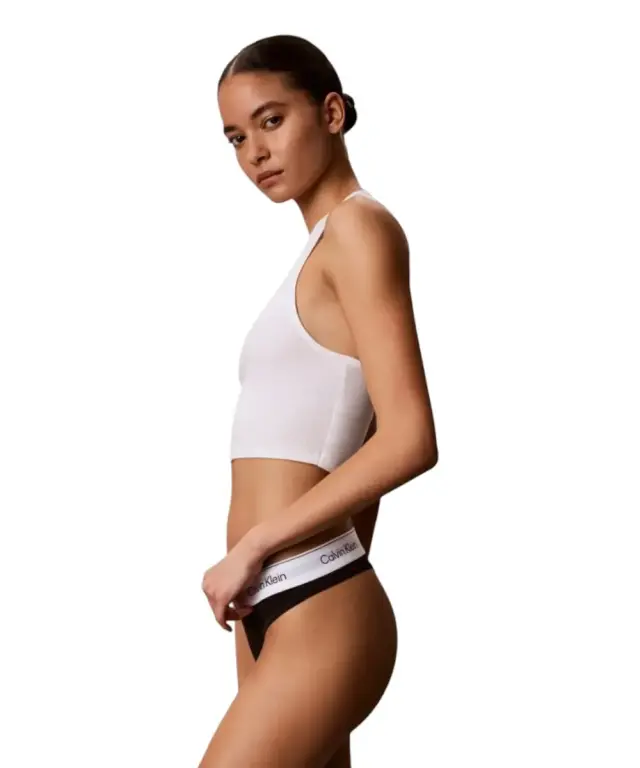 Calvin Klein - Γυναικείο String Icon 2 Pack Cotton Modal LV00QF8834-3WF Μαύρο/Μπλε - XS 2