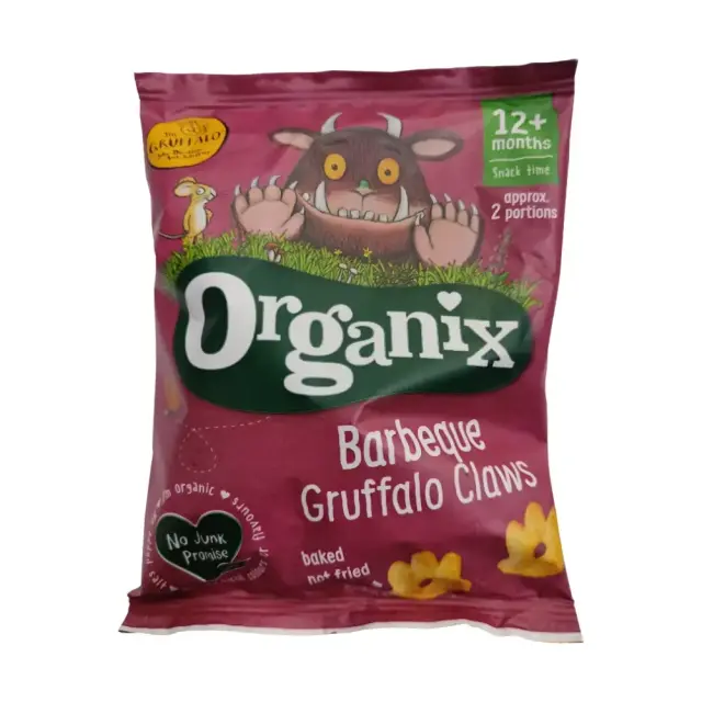 Barbeque Gruffalo Claws, Πατουσίτσες καλαμποκιού με ντομάτα και μπαχαρικά από τον 12ο μήνα, Bio, Organix, 15γρ