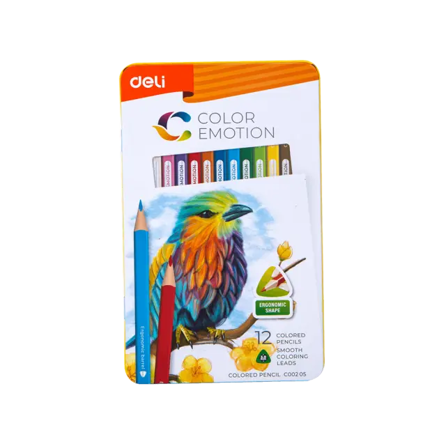 Deli Color Emotion Ξυλομπογιές σε Μεταλλικό Κουτί 12 Χρώματα 00205