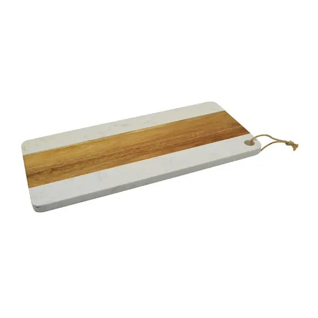 Ξύλο Κοπής Με Λευκό Μάρμαρο 16x35cm ANKOR 2