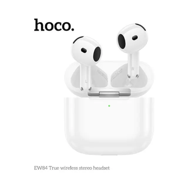 Hoco EW84 Earbud Bluetooth Handsfree Ακουστικά με Αντοχή στον Ιδρώτα και Θήκη Φόρτισης Λευκά