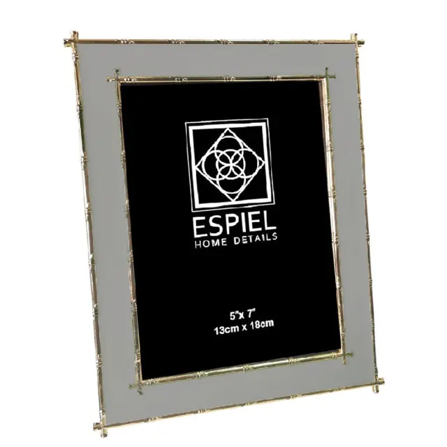 Κορνίζα μεταλλική χρυσό–γκρι 13x18cm Espiel FAM763