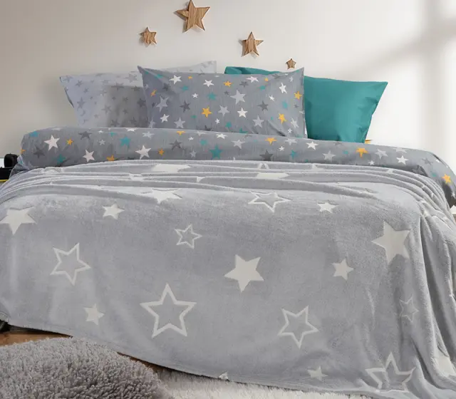 Παιδική Fleece Κουβέρτα Μονή 160Χ220 Nef-Nef Homeware Starlight Grey