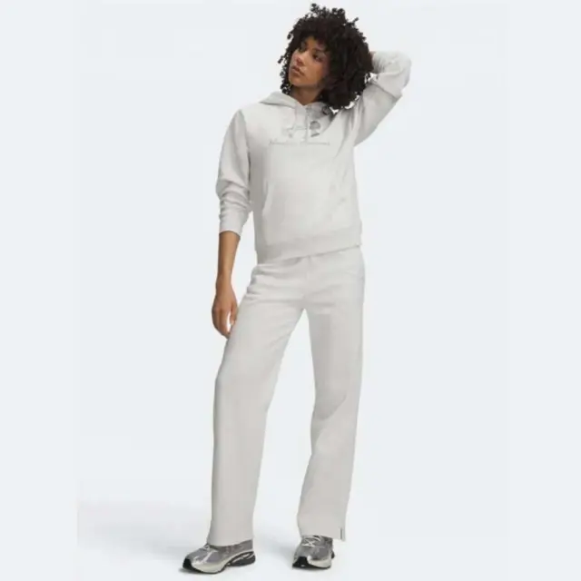 Under Armour Women's Rival Fleece Straight Pant Άσπρο - Γκρι 6013552-023 (Under Armour) 3