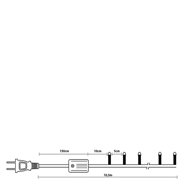 180 Led Με Πρόγραμμα Πράσινο Καλώδιο Λευκό Led IP44 31V 2