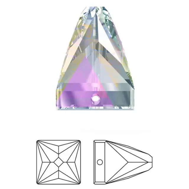 Swarovski 3296 Sew-On Square Spike Crystal AB 7x7mm - 2τεμ