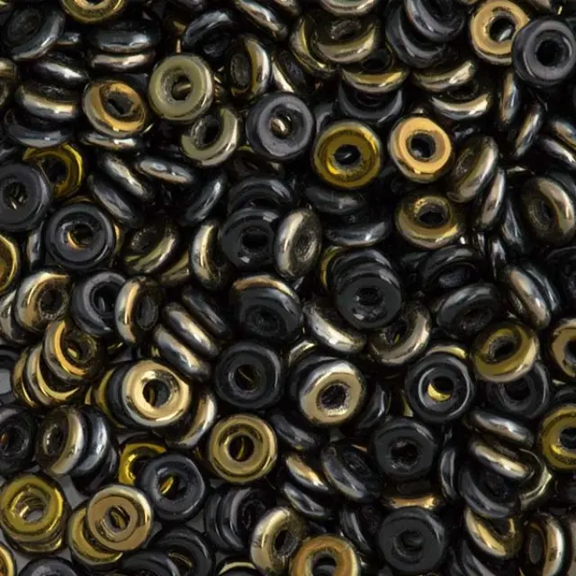 Χάντρα Czech O Beads 3.8mm - Jet Valentinite ~7gr