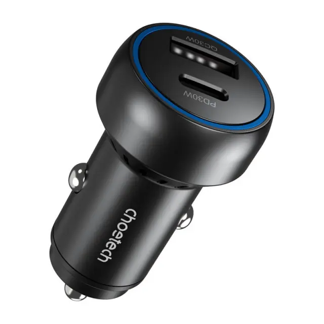 Φορτιστής αυτοκινήτου Choetech 60W 2xUSB-C+USB-A (μαύρο)