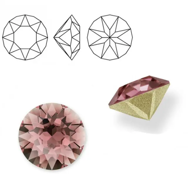 Swarovski 1088 Xirius Chaton Crystal Antique Pink PP24 Ø3.1x1.7mm ~72τεμ