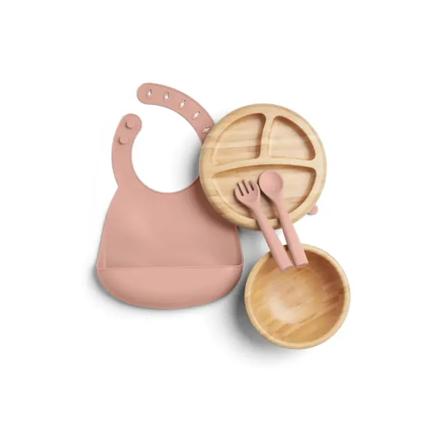 Σετ Φαγητού Mamas & Papas από Bamboo 4τμχ Melba Ροζ 25180070
