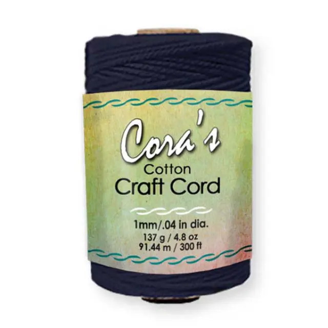 Cora's Βαμβακερό Κορδόνι Μακραμέ Ø1mm - Navy - 90m