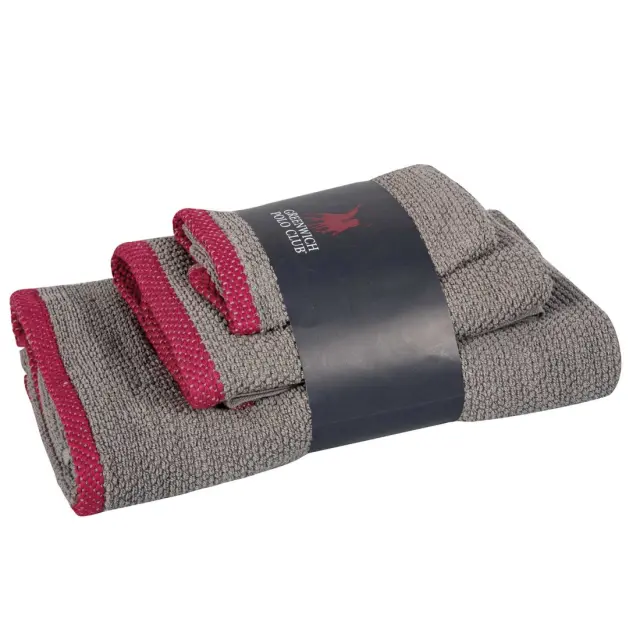 Πετσέτες Σετ 3Τεμ 30x50-50x90-70x140 480gsm Cozy Greenwich Polo Club 4102 Grey 100% βαμβακερό 2