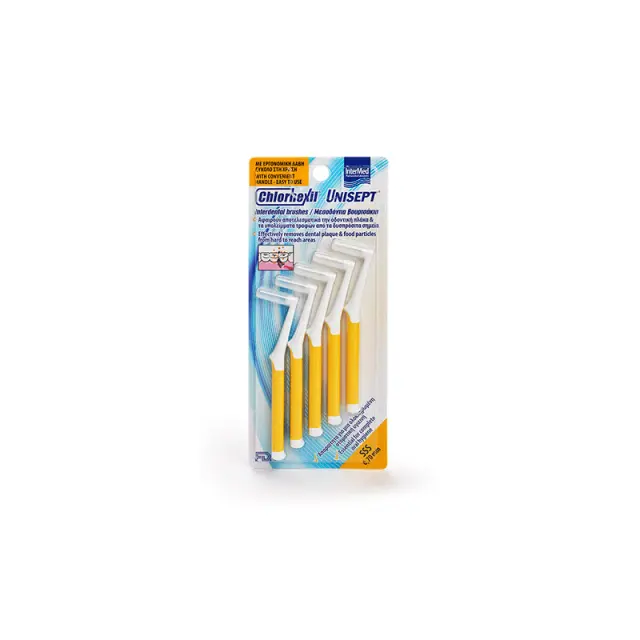 Intermed Chlorhexil Interdental Brushes SSSS 0,6mm Μεσοδόντια Βουρτσάκια Μπλε, 5 τμχ 2