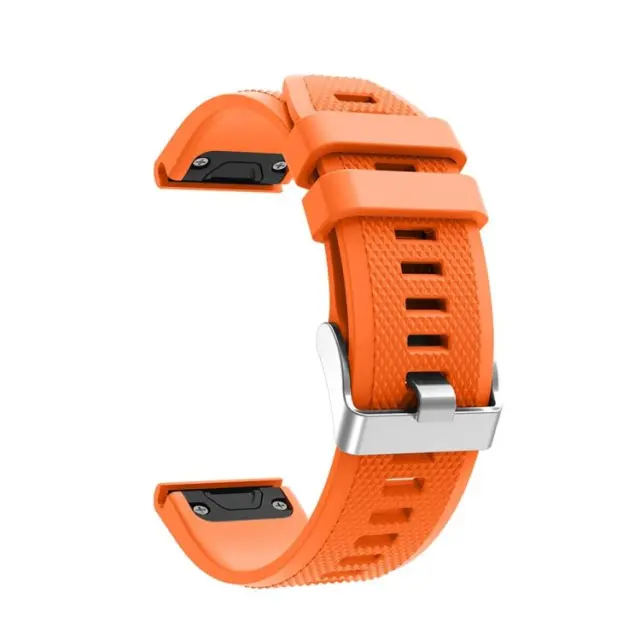 Λουράκι Σιλικόνης για Garmin Fenix 5/6/6 Pro/7/8/9 (47mm) Με Ασημένιο Κλείσιμο- Orange OEM