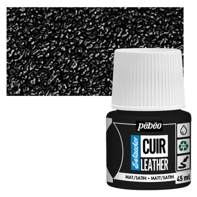 Pebeo Χρώμα Δέρματος Setacolor Leather - 23 Extreme Black - 45ml