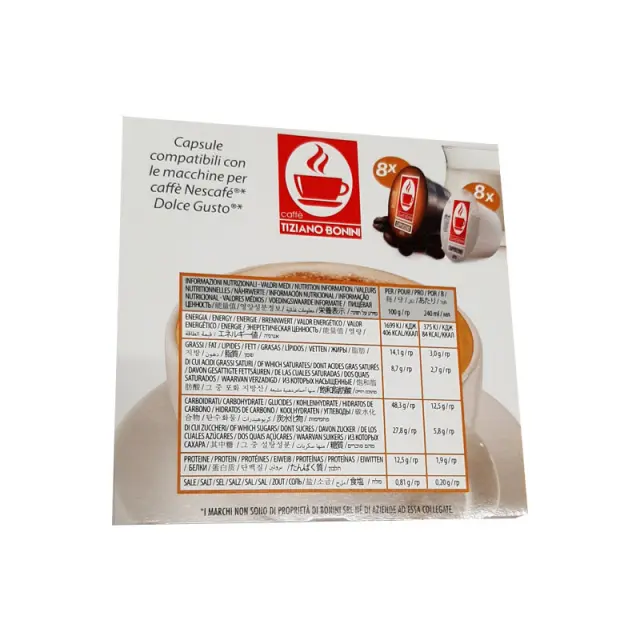 Tiziano Bonini Cappuccino συμβατές κάψουλες Dolce Gusto * - 16 τεμ. 2