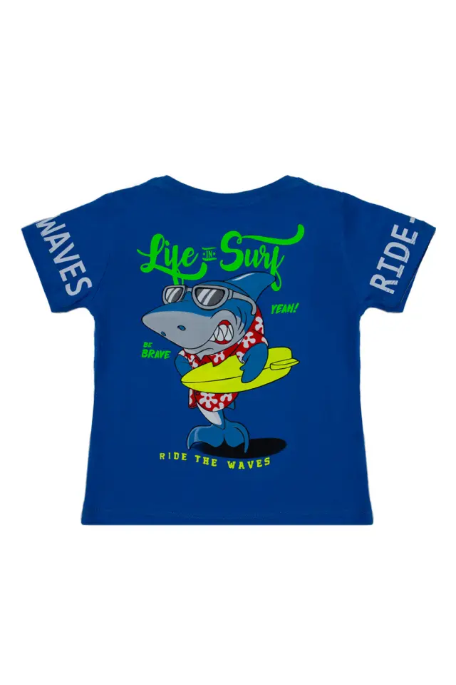 T-Shirt Kid Shark Καφέ 2