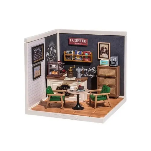 Robotime® Παιχνίδι Κατασκευών Ξύλινo Diy Daily Inspiration Cafe για Παιδιά 8+ Ετών