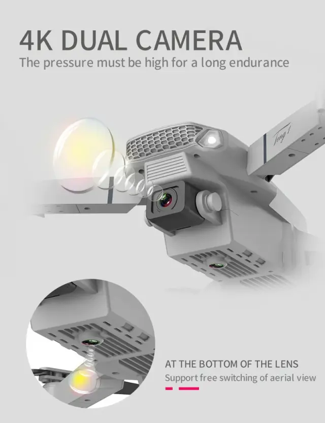 Duqi E88 Pro Drone with 4K Camera and Controller, Compatible with Smartphone 3