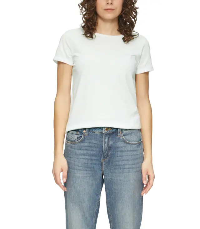 S'Oliver γυναικείο μονόχρωμο κοντομάνικο t-shirt 2163612-1 2