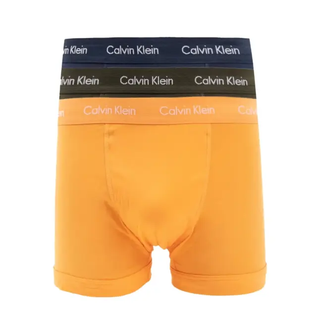 Calvin Klein Ανδρικό Boxer Μακρύ - Τριπλό Πακέτο, Χρώμα Orange-Blue Shadow-Process Green - S