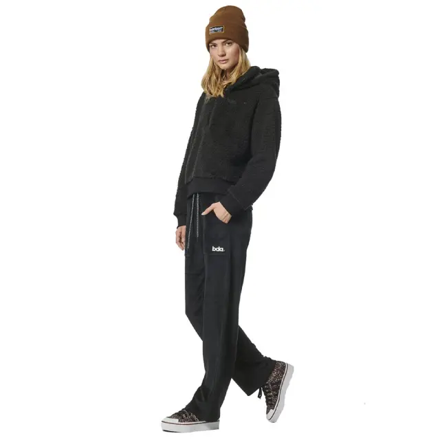 Body Action Basic Velour Pant (021332-01-Black) - Μαύρο - L 3