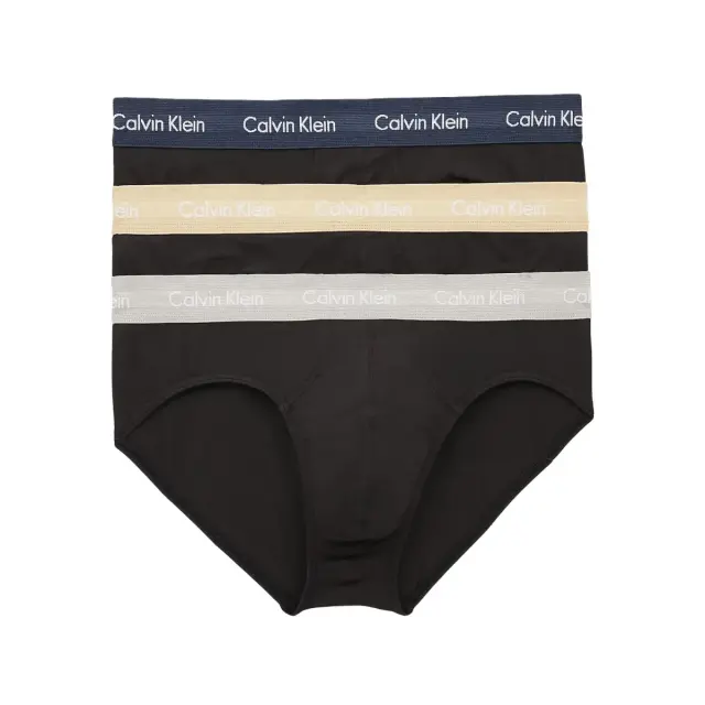 Calvin Klein Ανδρικό Slip Cotton Stretch - Τριπλό Πακέτο, Χρώμα Black SCT - S
