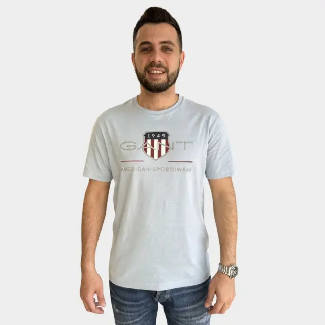 T-shirt Gant 2003199-457 Γαλαζιο - M