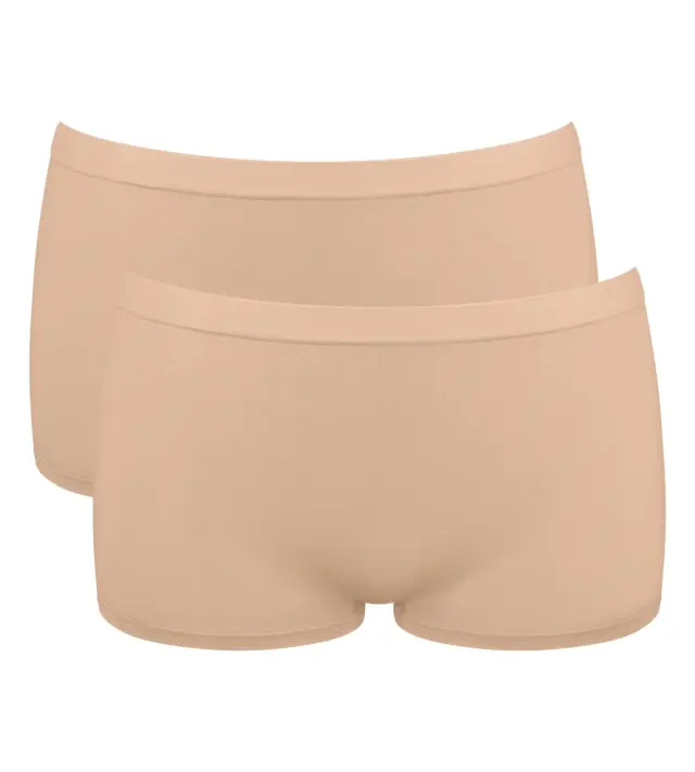 Sloggi Μπόξερ Go Sense Short Ανοιχτό Μπεζ 2-Pack 2