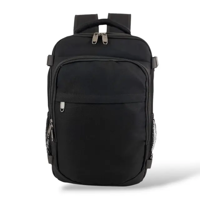 Σακίδιο Πλάτης Ταξιδίου 40x20x25 με USB & Θήκη Laptop – PlayfulBags RP7620 Μαύρο (Προσωπικό Αντικείμενο Αεροπορικών) 3